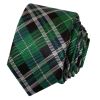 Green and White Tartan Silk Skinny Boys Tie