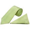 Plain Light Sage Satin Classic Mens Tie and Pocket Square Set