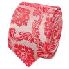 Bright Red Paisley Skinny Boys Tie and Pocket Square Set