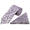 Purple Floral Classic Men's Tie and Pocket Square Set