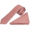 Rose Gold Satin Boys Tie and Pocket Square Set