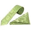 Light Green Paisley Skinny Men's Tie and Pocket Square Set
