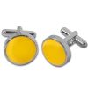 Plain Bright Yellow Cufflinks
