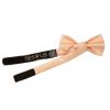 Pre Tied Light Peach Satin Boys Bow Tie and Pocket Square Set Age 4-7