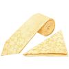 Gold Floral Classic Men's Tie and Pocket Square Set
