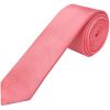 Plain Light Coral Pink Satin Skinny Boys Tie and Pocket Square Set