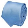 Plain Steel Blue Boys Satin Skinny Tie
