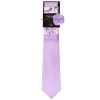 Classic Lilac Mens Tie with Pocket Square and Lapel Pin Set