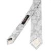 Silver with White Floral Silk Skinny Tie and Pocket Square Set
