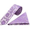 Cadbury Purple Paisley Skinny Men's Tie and Pocket Square Set