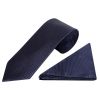 Navy Twill Silk Classic Men's Tie and Pocket Square Set