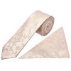 Nude Floral Skinny Boys Tie and Pocket Square Set