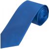Plain Electric Blue Satin Classic Men's Tie and Pocket Square Set