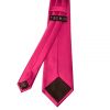 Plain Cerise Pink Satin Classic Men's Tie and Pocket Square Set