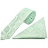 Mint Green Paisley Skinny Boys Tie and Pocket Square Set