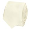 Plain Off White Satin Skinny Men's Tie