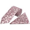 Burgundy Floral Classic Men's Tie and Pocket Square Set