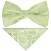 Pre Tied Sage Green Paisley Boys Bow Tie and Pocket Square