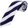 Navy and White Striped Classic Men's Football Tie and Pocket Square Set