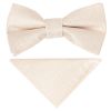 Pre Tied Blush Textured Silk Boys Bow Tie and Pocket Square Set