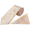 Peach and Blue Paisley Classic Mens Tie and Pocket Square Set