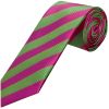 Pink and Lime Striped Classic Men's Tie and Pocket Square Set