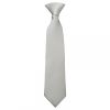 Pre Tied Silver Satin Boys Tie and Pocket Square Set Age 4-7