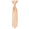 Pre Tied Light Peach Satin Boys Tie and Pocket Square Set Age 4-7