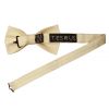 Plain Champagne Textured Silk Mens Bow Tie