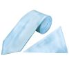 Plain Sky Blue Satin Classic Men's Tie and Pocket Square Set
