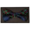 Blue and Green Tartan Silk Mens Bow Tie