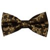 Pre Tied Black with Gold Floral Boys Bow Tie Age 4-7