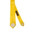 Plain Bright Yellow Satin Silk Skinny Men's Tie