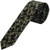 Black with Sage Green Floral Skinny Boys Tie