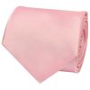 Plain Pink Satin Classic Men's Tie and Pocket Square Set