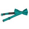 Pre Tied Teal Satin Boys Bow Tie and Pocket Square Set Age 4-7