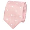 Pink Large White Spot Skinny Men's Tie