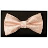 Light Peach Floral Handmade Mens Bow Tie