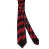 Navy and Red Striped Skinny Men's Tie and Pocket Square Set
