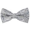 Pre Tied Silver and Blue Paisley Boys Bow Tie Age 4-7