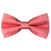 Pre Tied Light Coral Pink Satin Boys Bow Tie Age 4-7