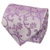 Lavender Floral Classic Men's Tie and Pocket Square Set