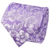 Mens Lilac Floral Silk Classic Tie and Pocket Square