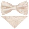 Pre Tied Nude Floral Boys Bow Tie and Pocket Square