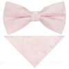 Pre Tied Blush Pink Floral Boys Bow Tie and Pocket Square Set