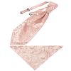 Rose Gold Floral Men's Cravat Tie and Pocket Square Set