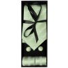 Mens Light Sage Textured Stripe Silk Classic Tie Pocket Square and Cufflinks Box Set