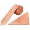 Coral Textured Skinny Tie and Pocket Square Set