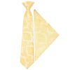 Pre Tied Gold Paisley Boys Tie and Pocket Square Set Age 4-7