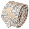 Champagne and Blue Paisley Skinny Men's Tie